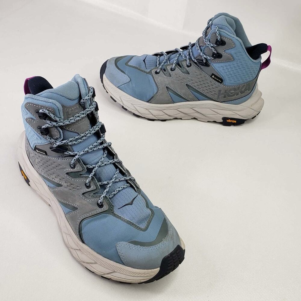 Hoka Anacapa Mid GTX Boots Womens 8 B Blue Harbor Mist Waterproof Gore TX Vibram